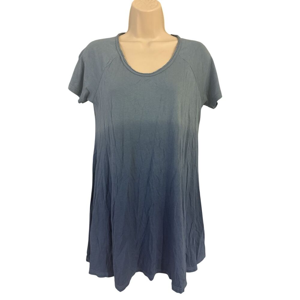 Natural Life T-shirt Dress Blue Ombre Short Sleeve Size Small